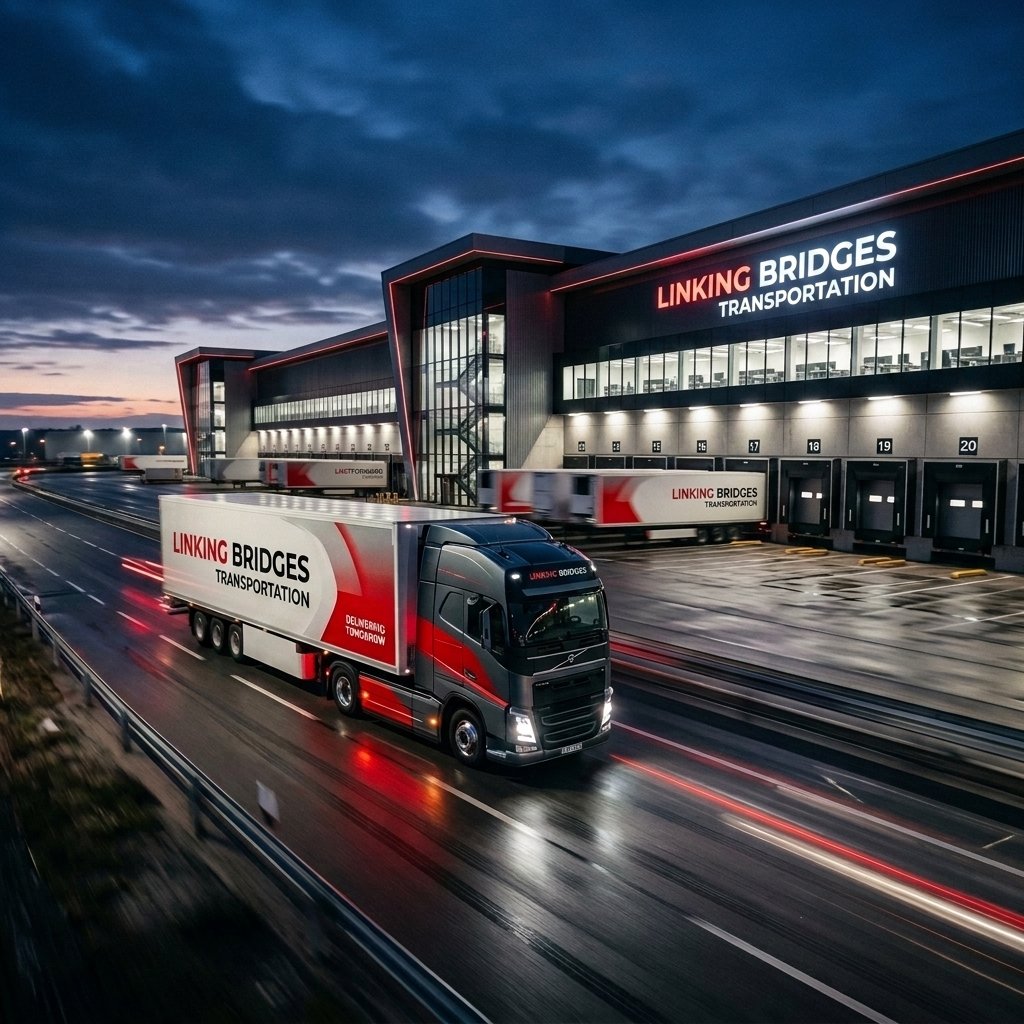 Delivery truck at distribution center